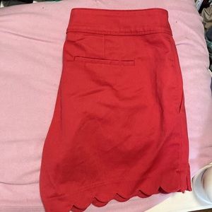 Red Scalloped Shorts